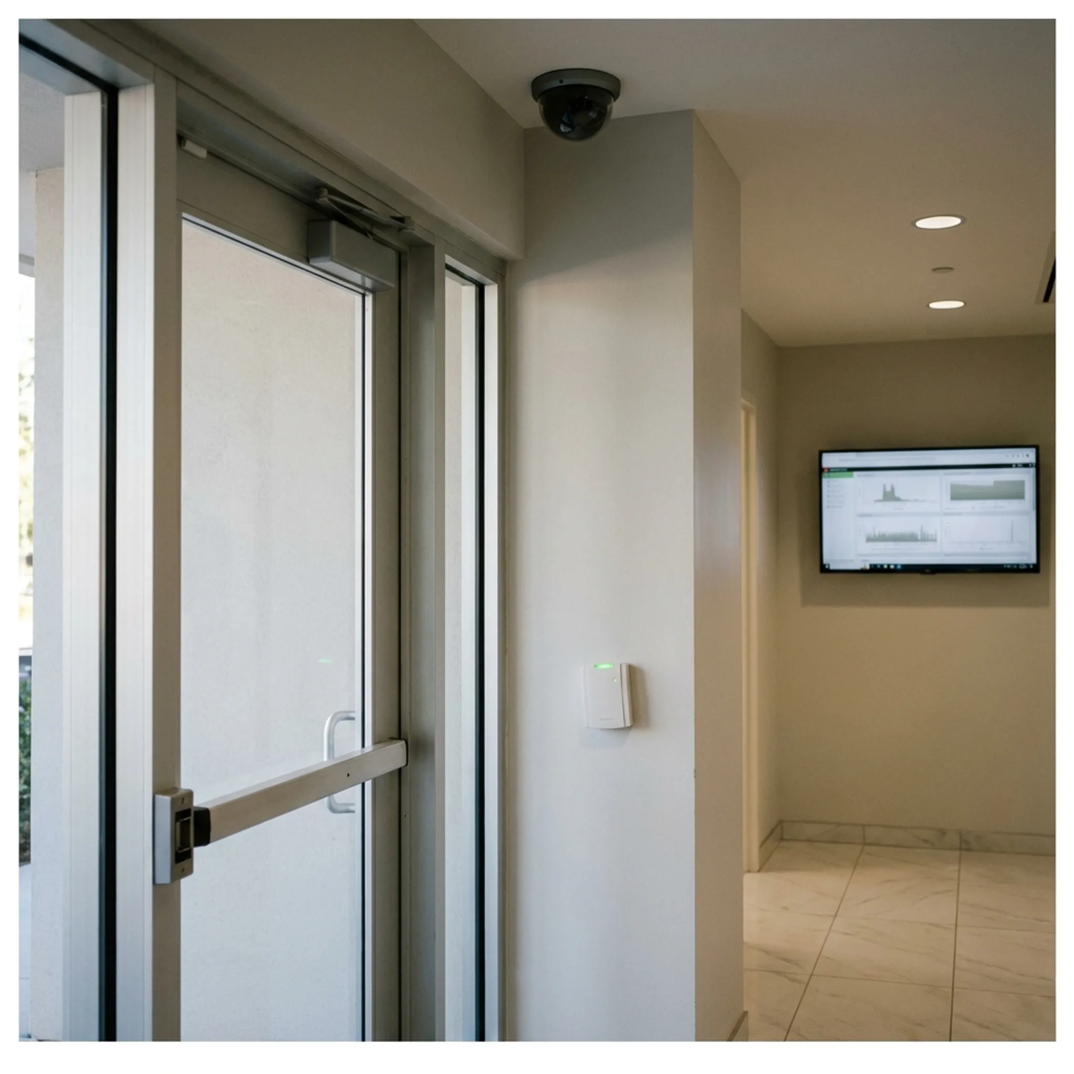 Integrated commercial access control and video surveillance system
