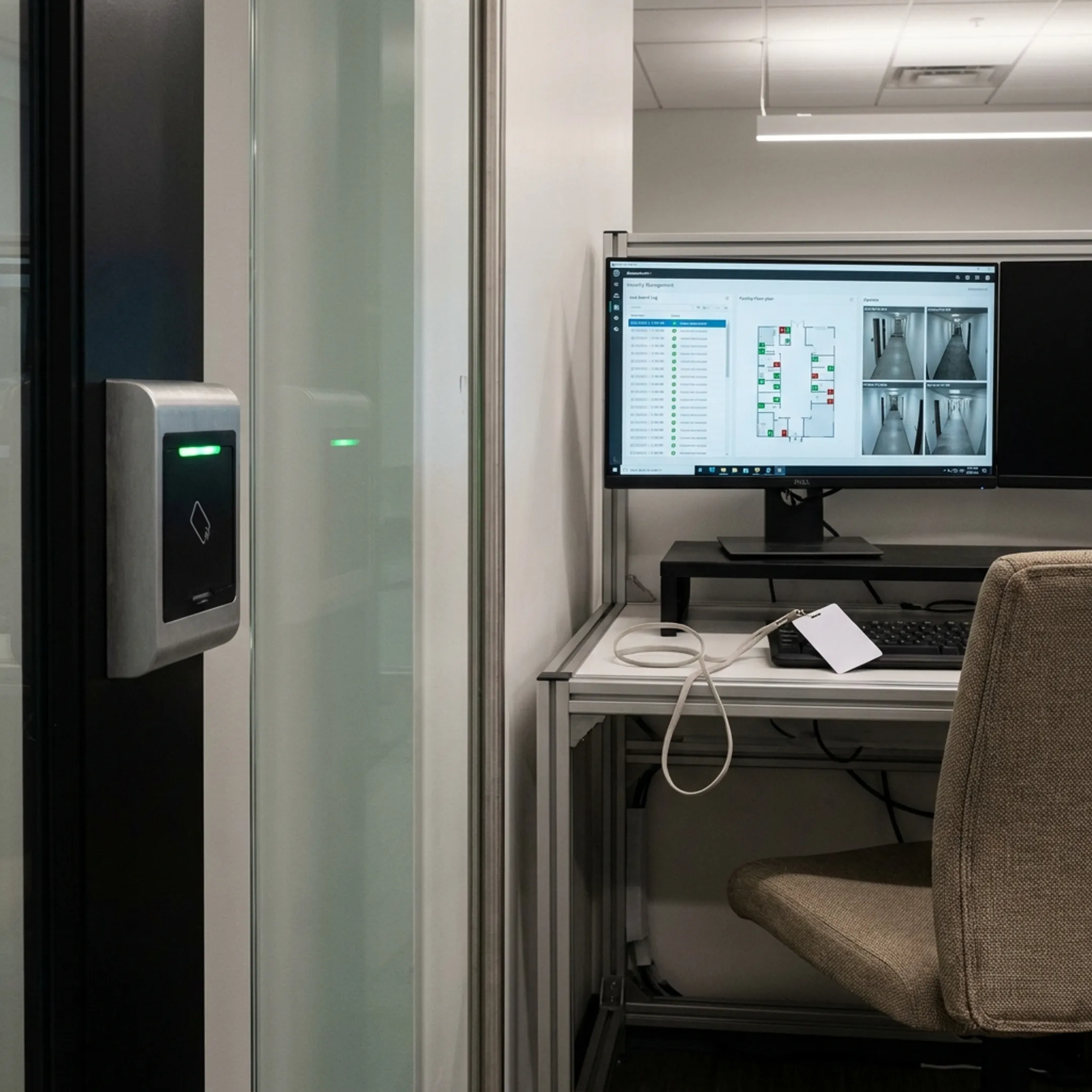 Integrated access control reader and security monitoring interface