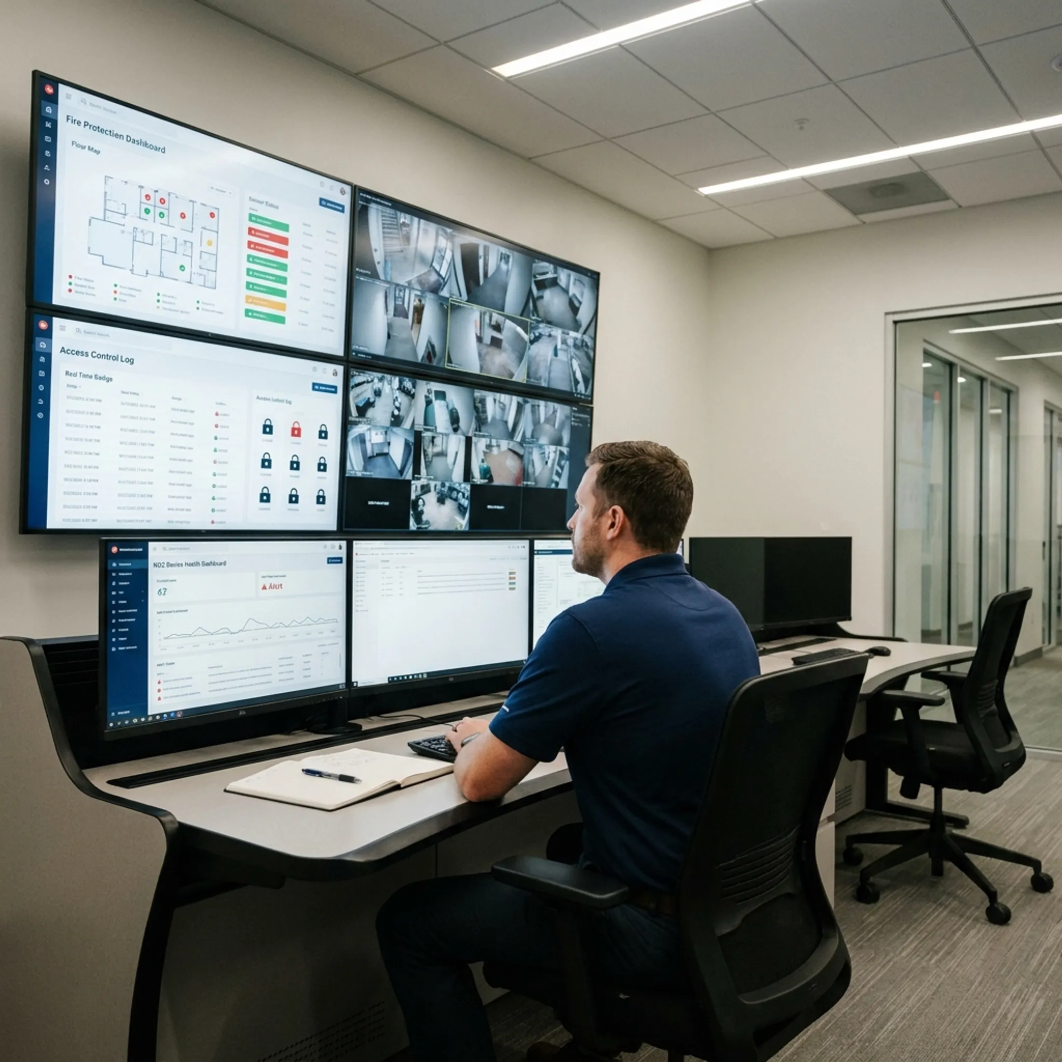 Integrated commercial fire and security monitoring system