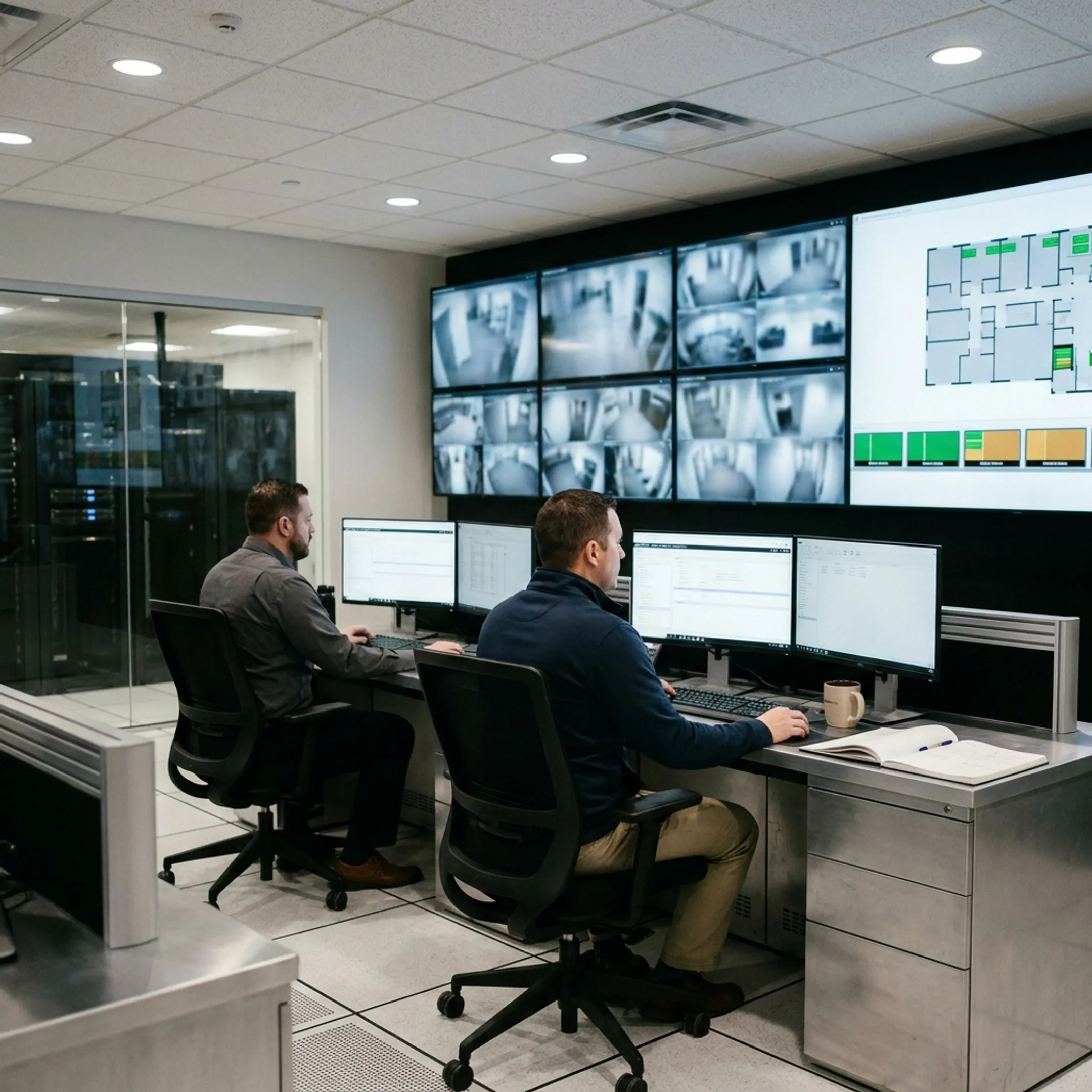 Integrated security monitoring for a protected data center