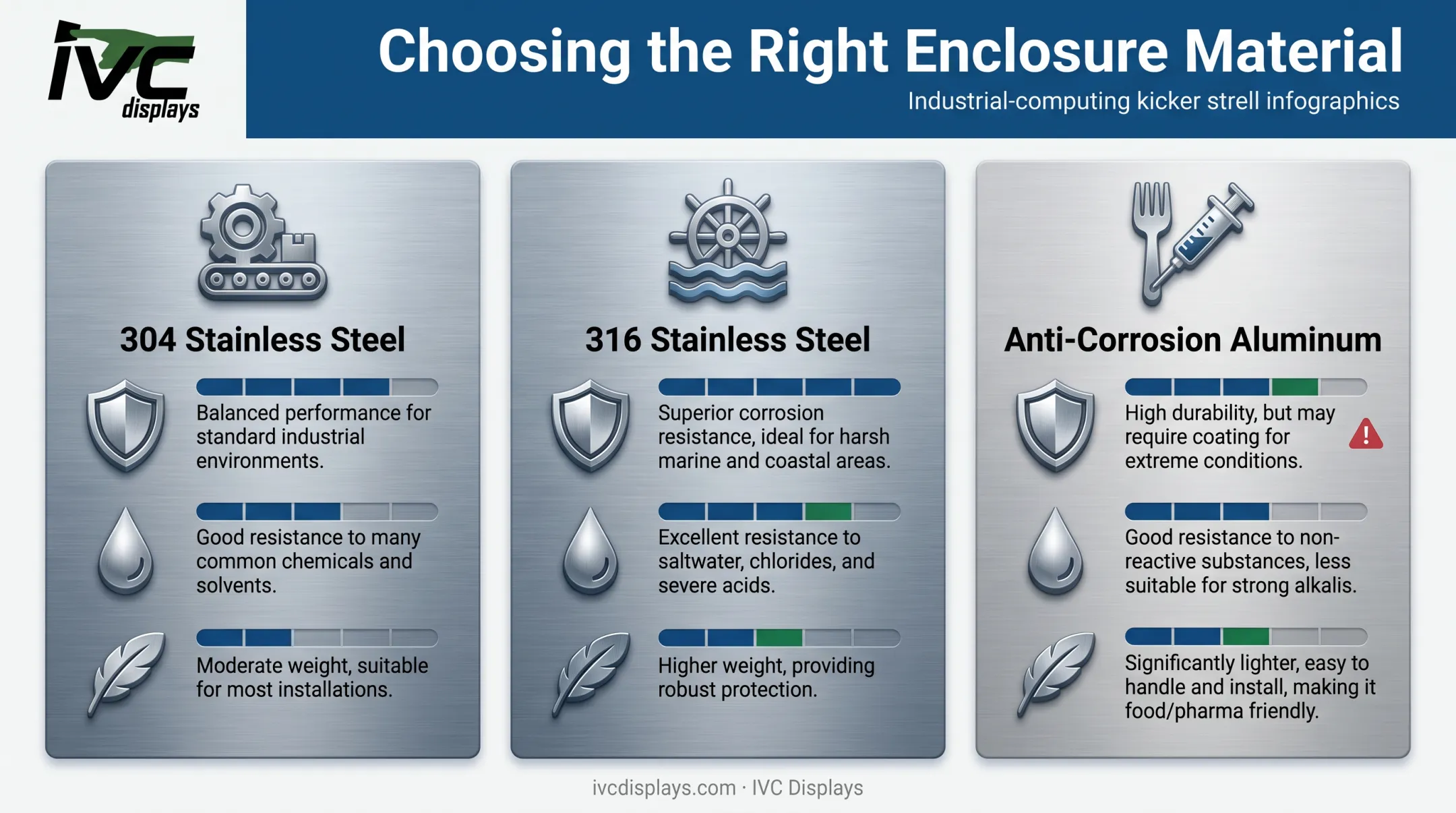 Comparison of stainless steel and aluminum enclosure materials for rugged electronics