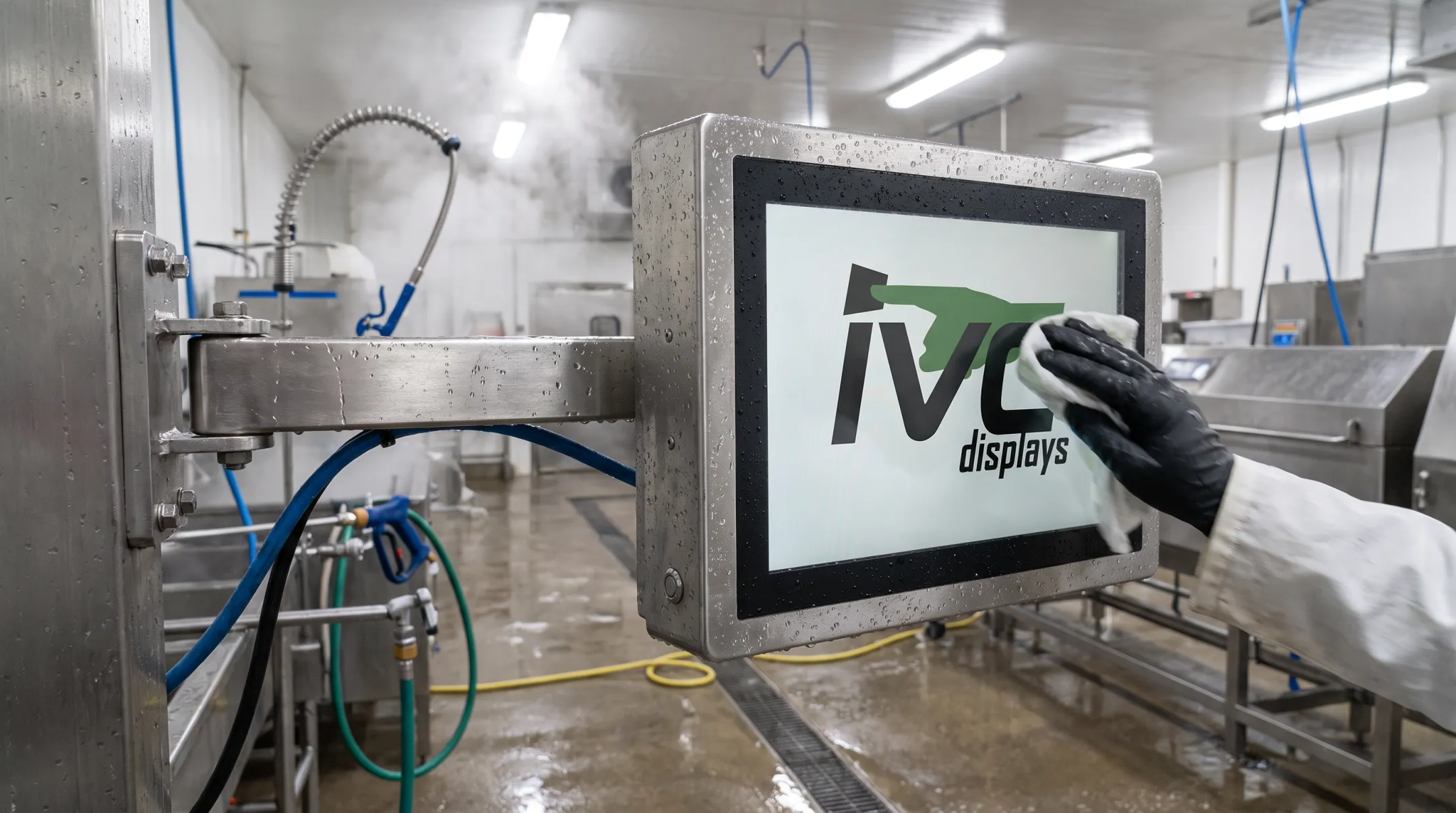 IVC Displays rugged panel PC with PCAP touch screen for industrial washdown