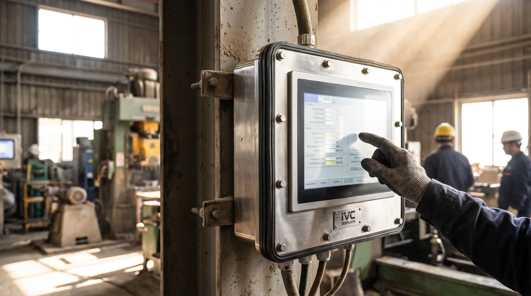 IVC Displays rugged industrial touch screen monitor with waterproof stainless steel housing
