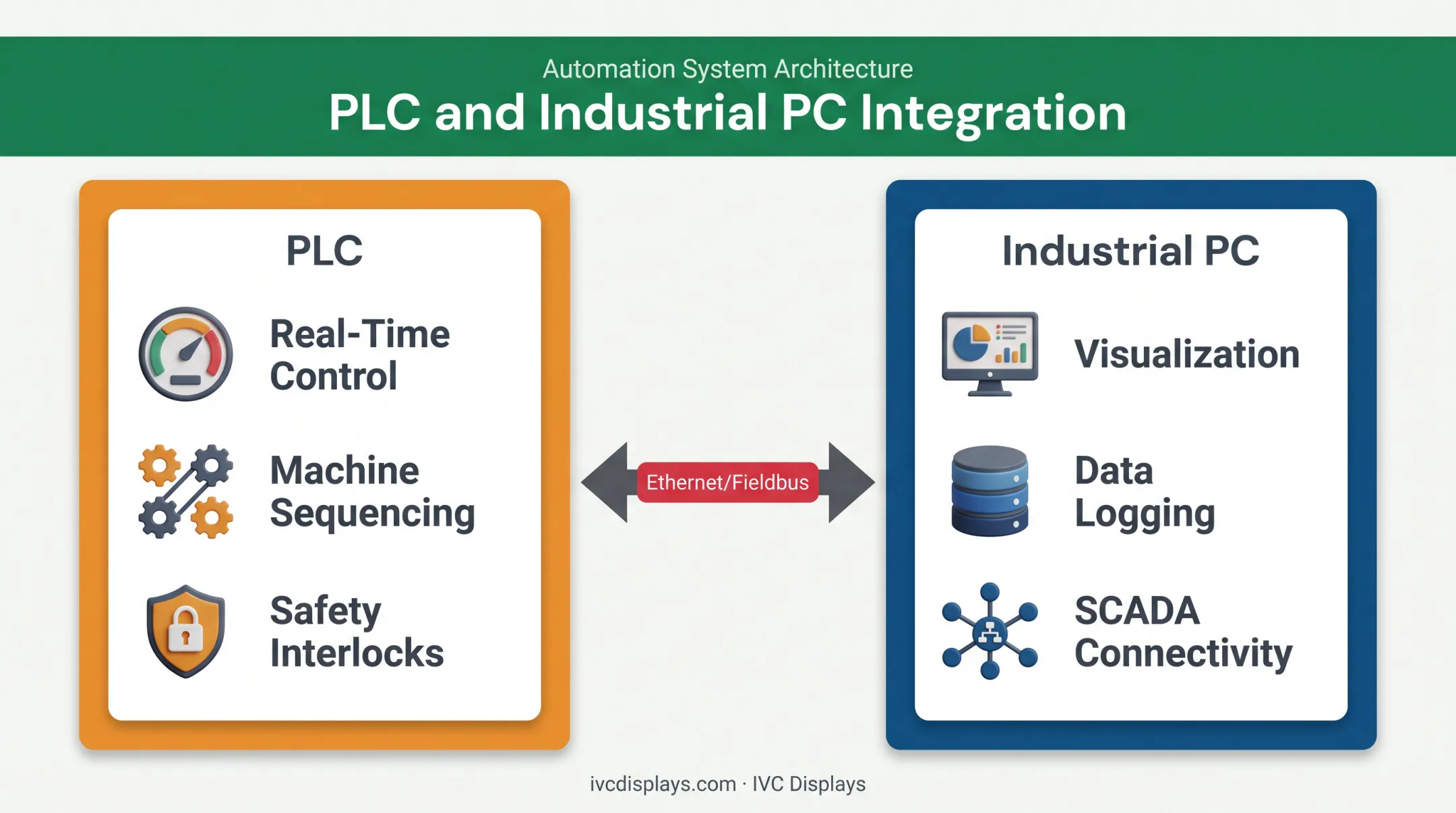 PLC versus industrial PC roles and communication in automation systems