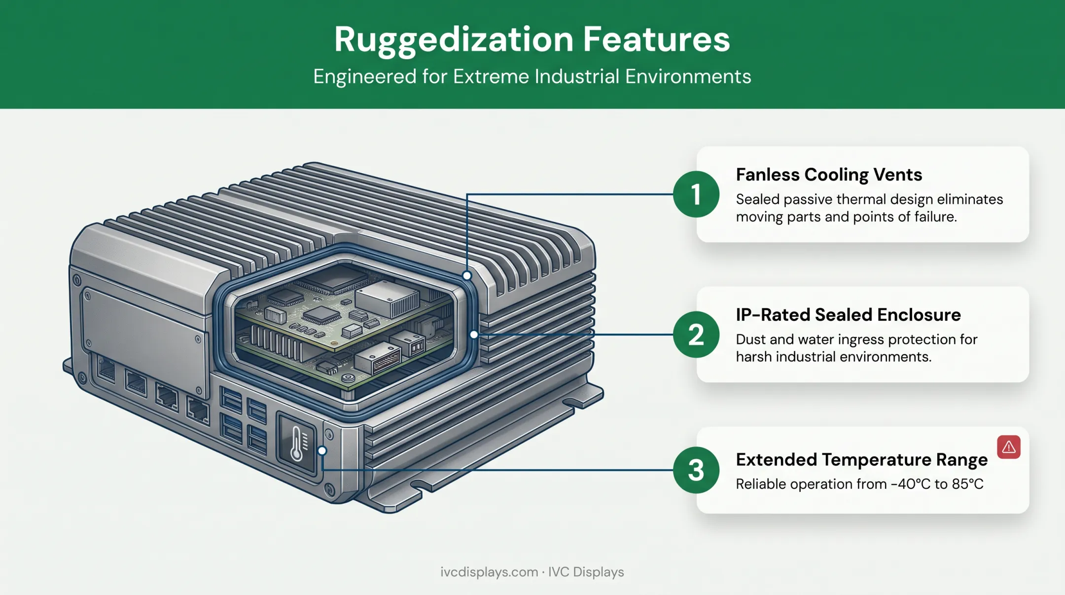Ruggedization features of industrial embedded computers diagram