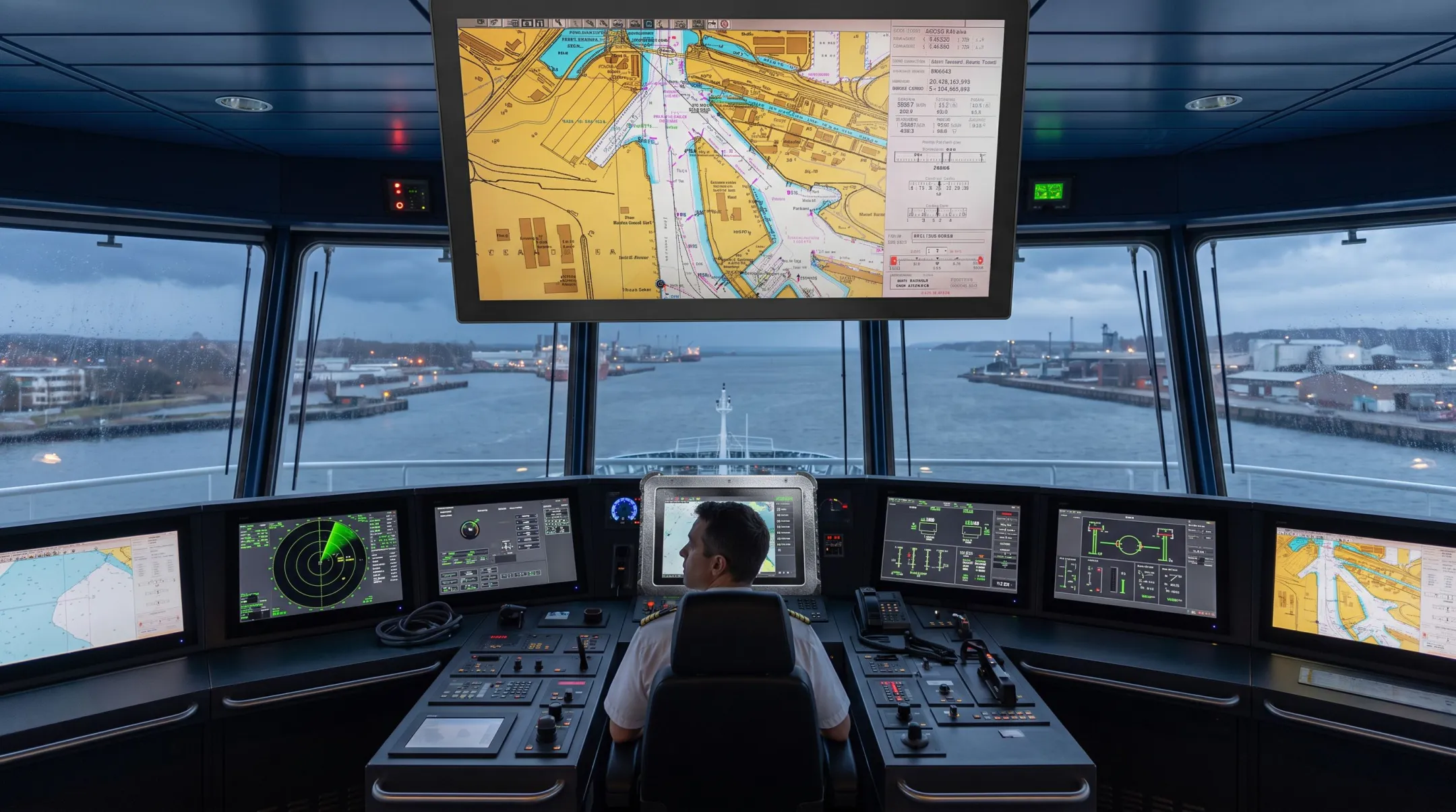 Marine-grade panel PC installed on ship bridge with corrosion-resistant housing
