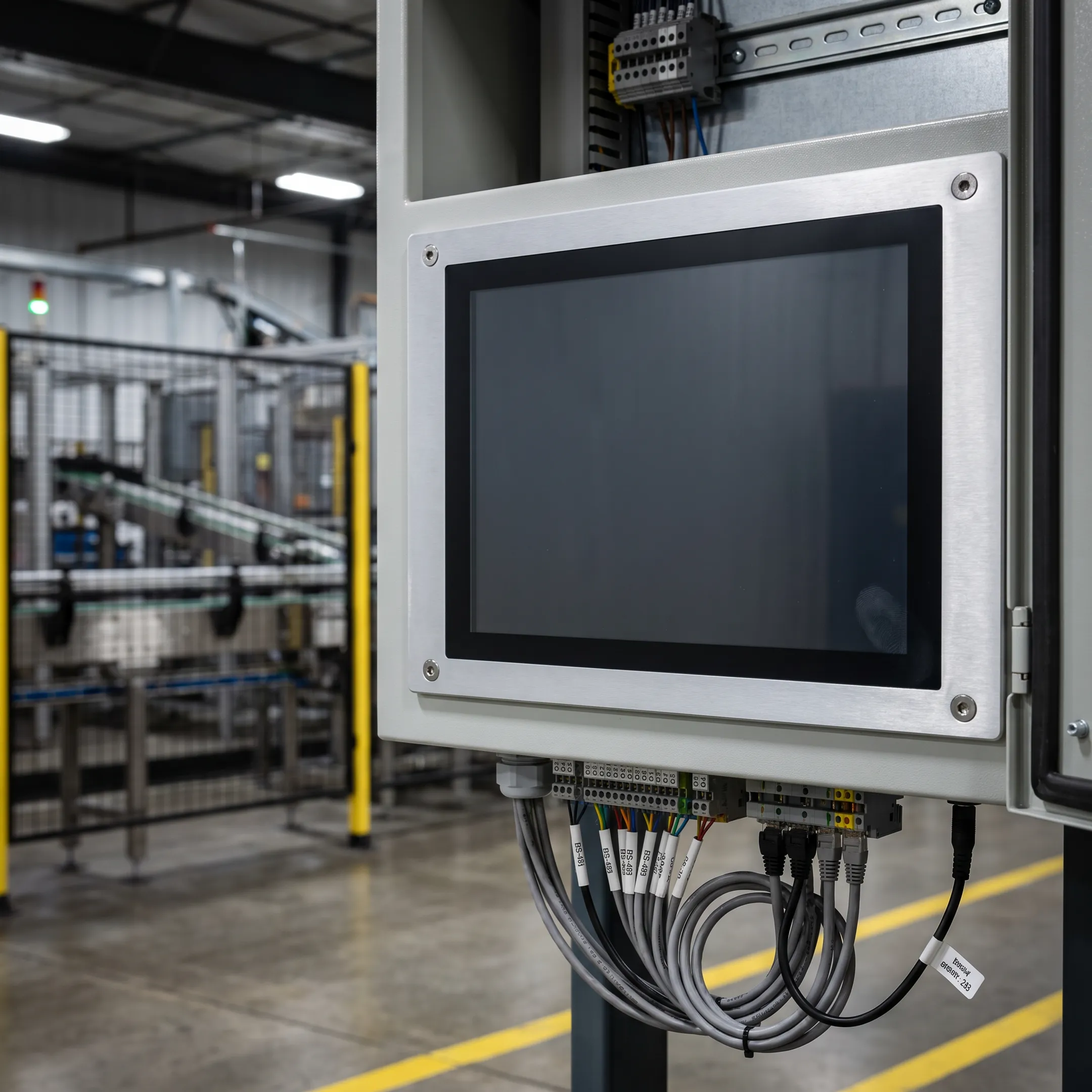 Custom industrial panel PC integrated into machinery