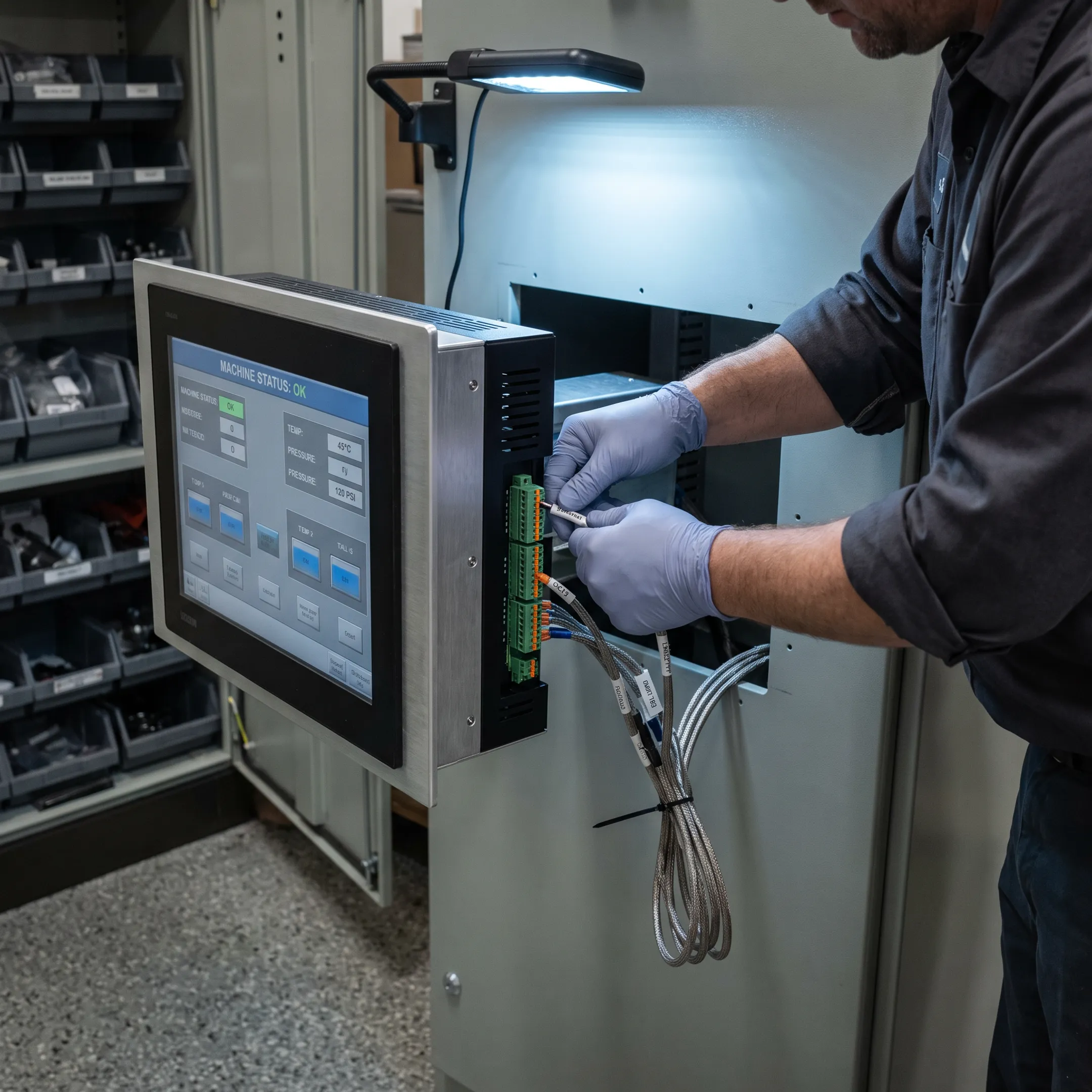 Custom industrial panel computer being integrated
