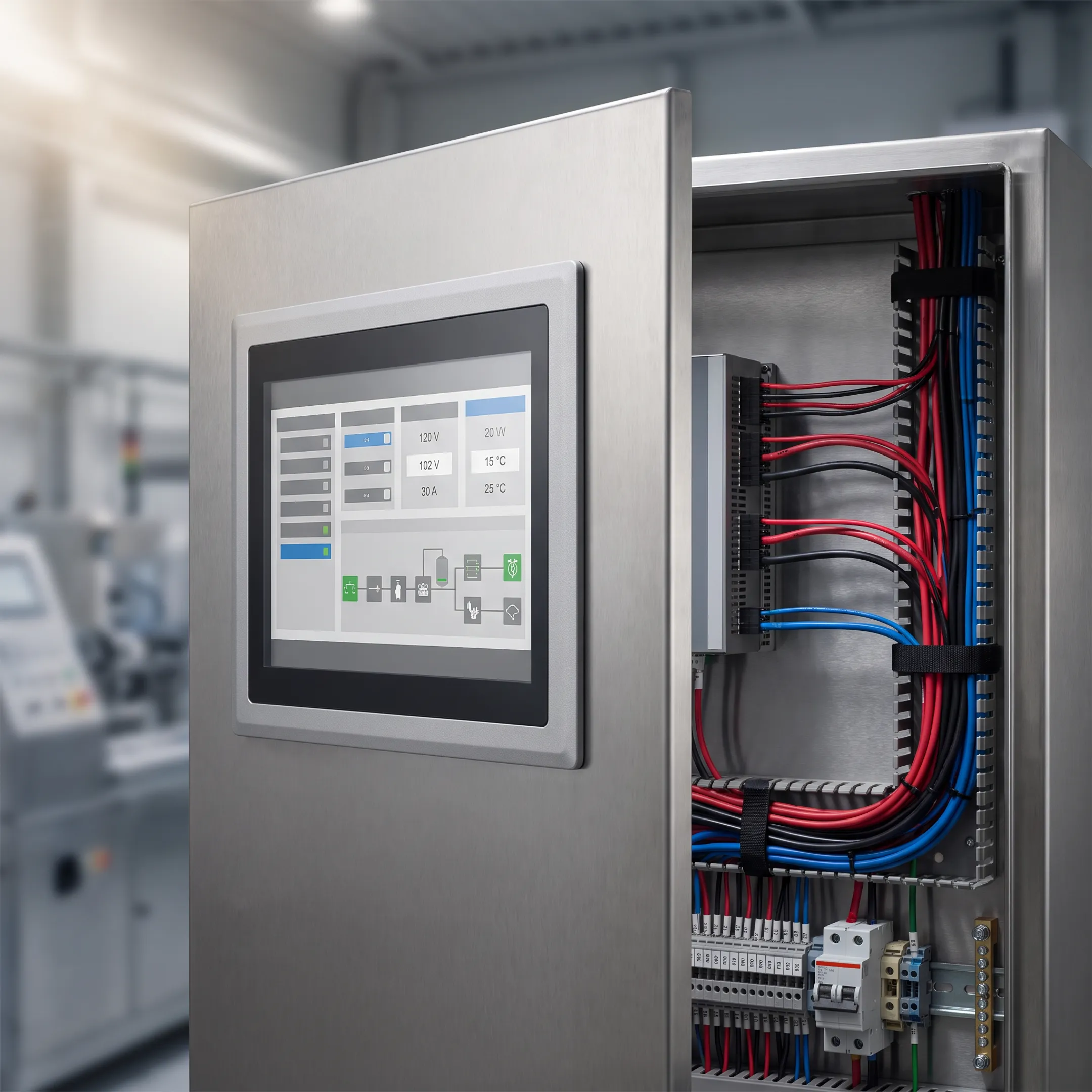 Rugged industrial computer integrated in control cabinet