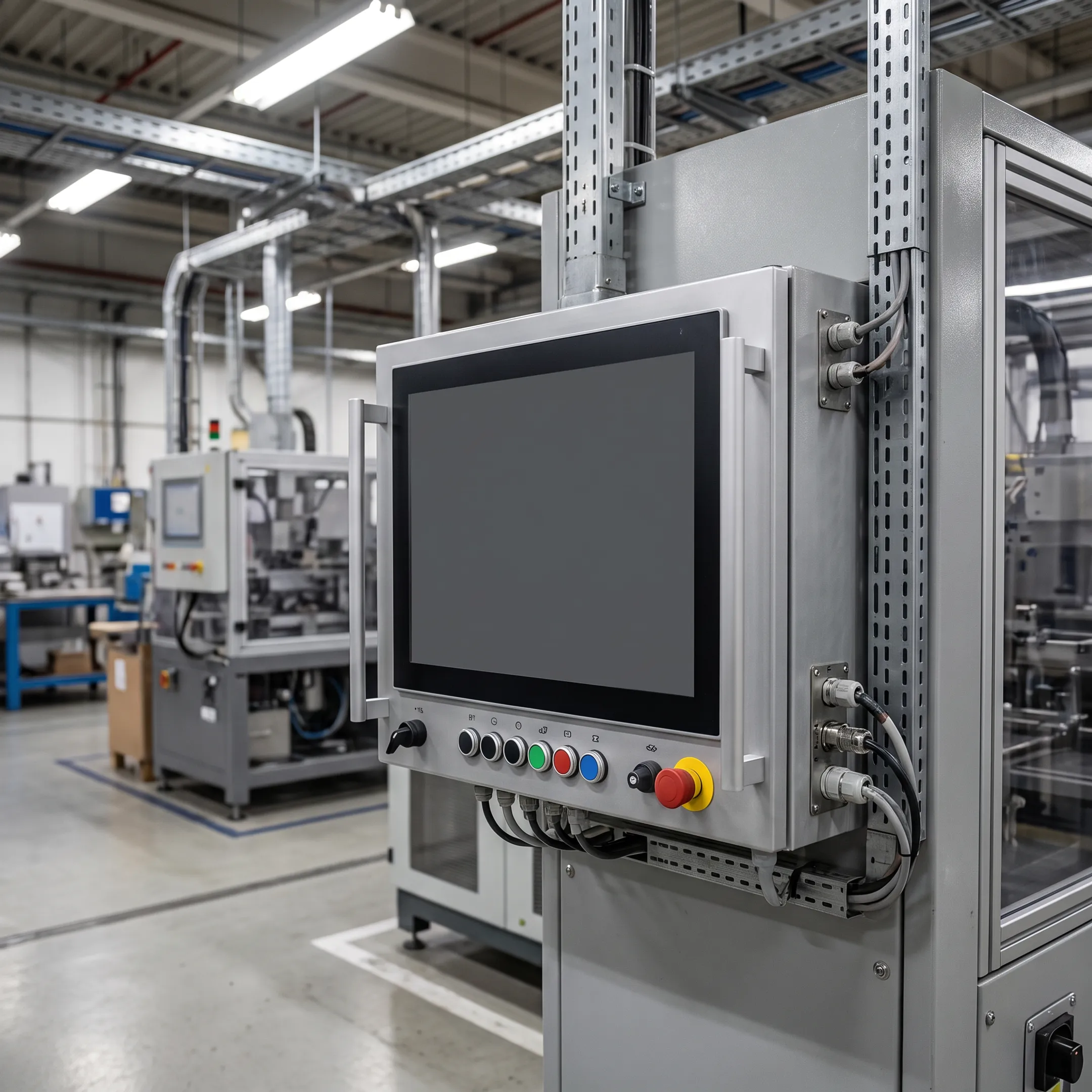 Custom panel PC installed in industrial equipment