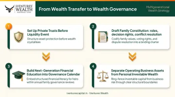 Four-step family office multigenerational governance and succession planning process flow