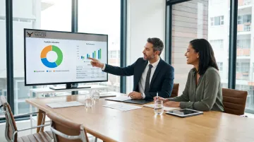 Wealth advisor reviewing multi-asset portfolio allocation with HNI client