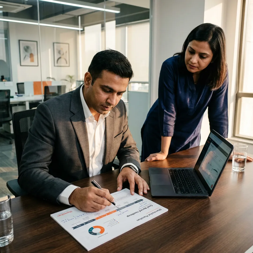 Advisor creating a financial planning roadmap