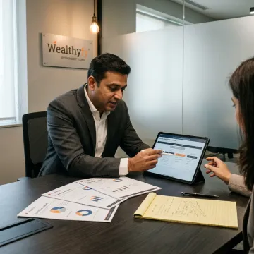 Financial advisor mapping a client wealth management process