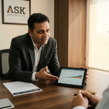 Advisor explaining a structured wealth planning process