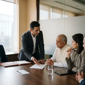 Advisor discussing succession strategy with family business owners