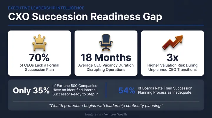 CXO succession readiness gap statistics showing CEO turnover and vacancy data