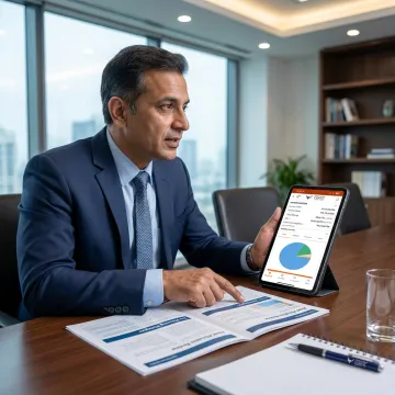 Advisor explaining long-term wealth strategy