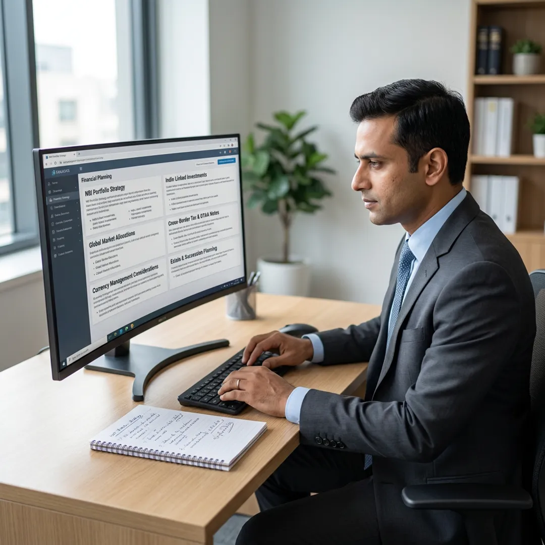 Advisor explaining an NRI investment planning process