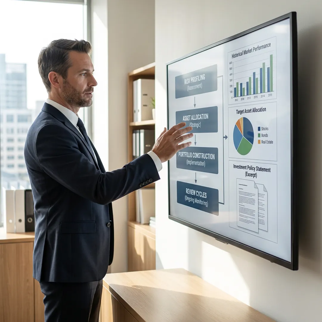 Advisor explaining financial planning process