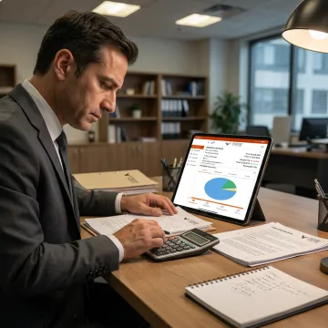 Advisor mapping investment strategy on a financial dashboard