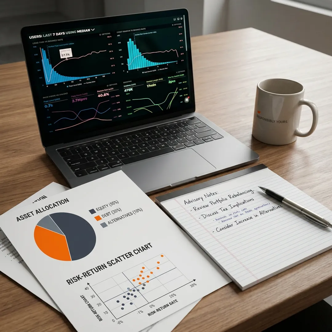 Portfolio allocation dashboard with advisory notes