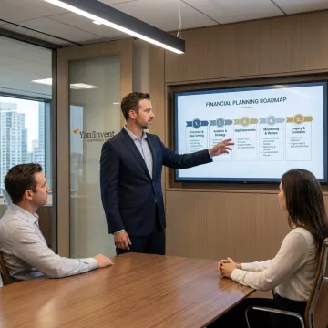 Advisor explaining wealth planning process