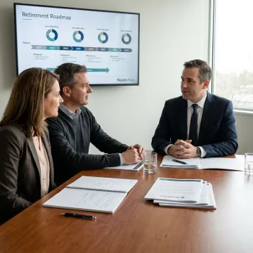Advisor explaining retirement planning process