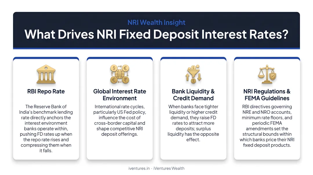 Four key factors driving NRI fixed deposit interest rates explained visually