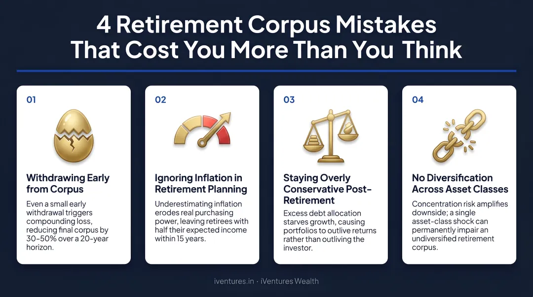 Four common retirement corpus mistakes and their long-term financial impact on savings