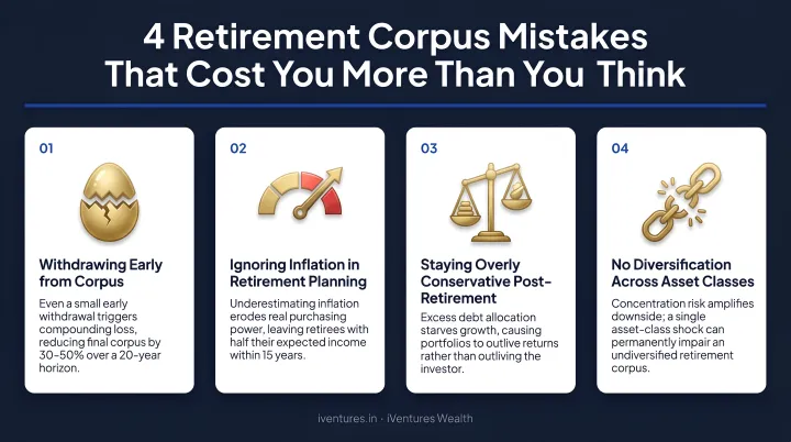 Four common retirement corpus mistakes and their long-term financial impact on savings