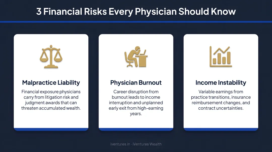 Three financial risks physicians face malpractice burnout and income instability