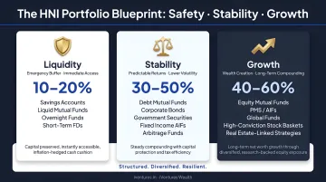 Three-bucket HNI portfolio liquidity structure safety stability and growth