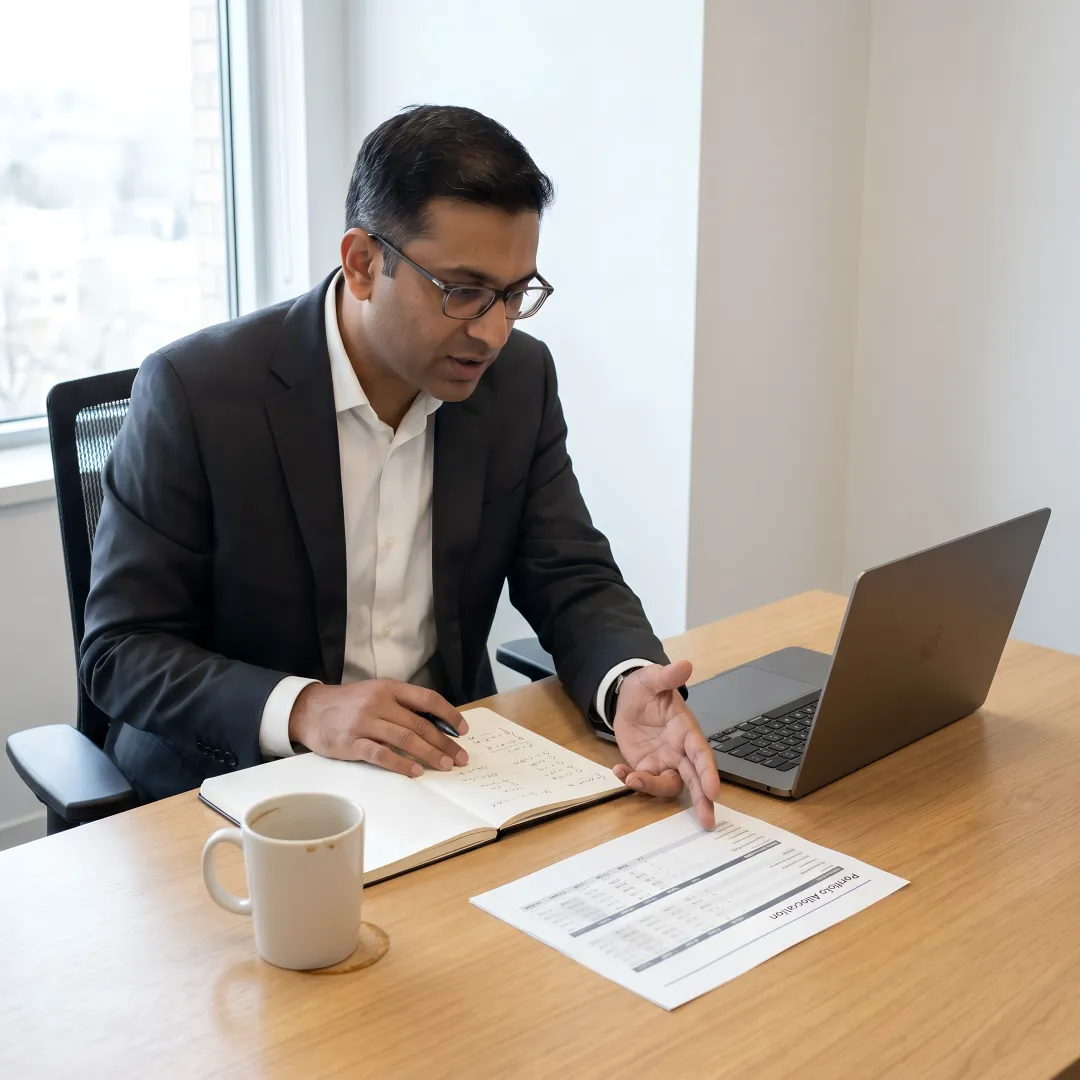 SEBI registered financial advisor analyzing an Indian investment portfolio