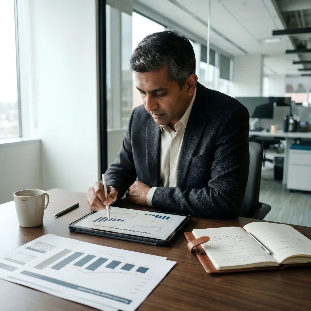 Advisor explaining a structured wealth planning process