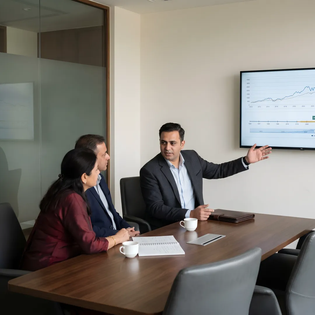 Advisor explaining retirement planning process
