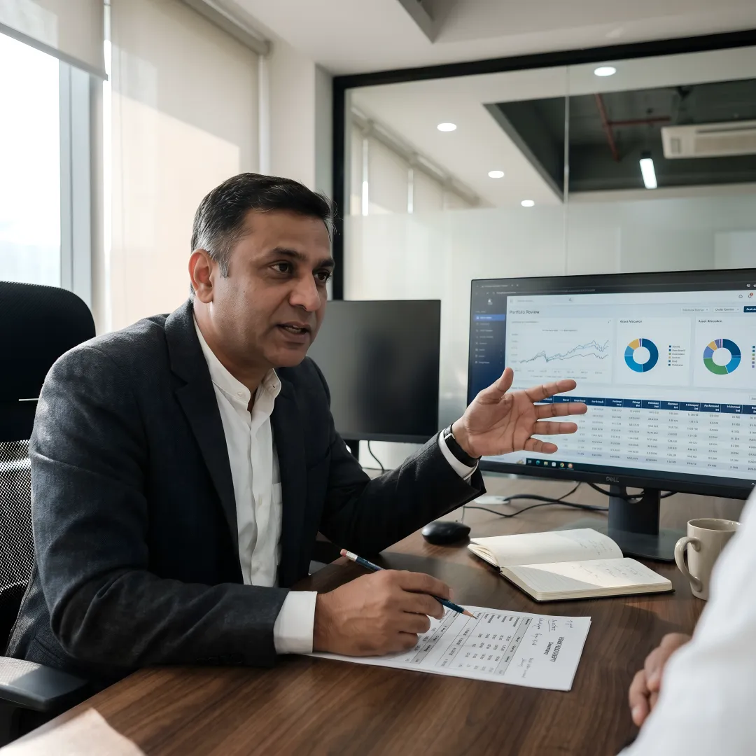Portfolio review process with financial advisor