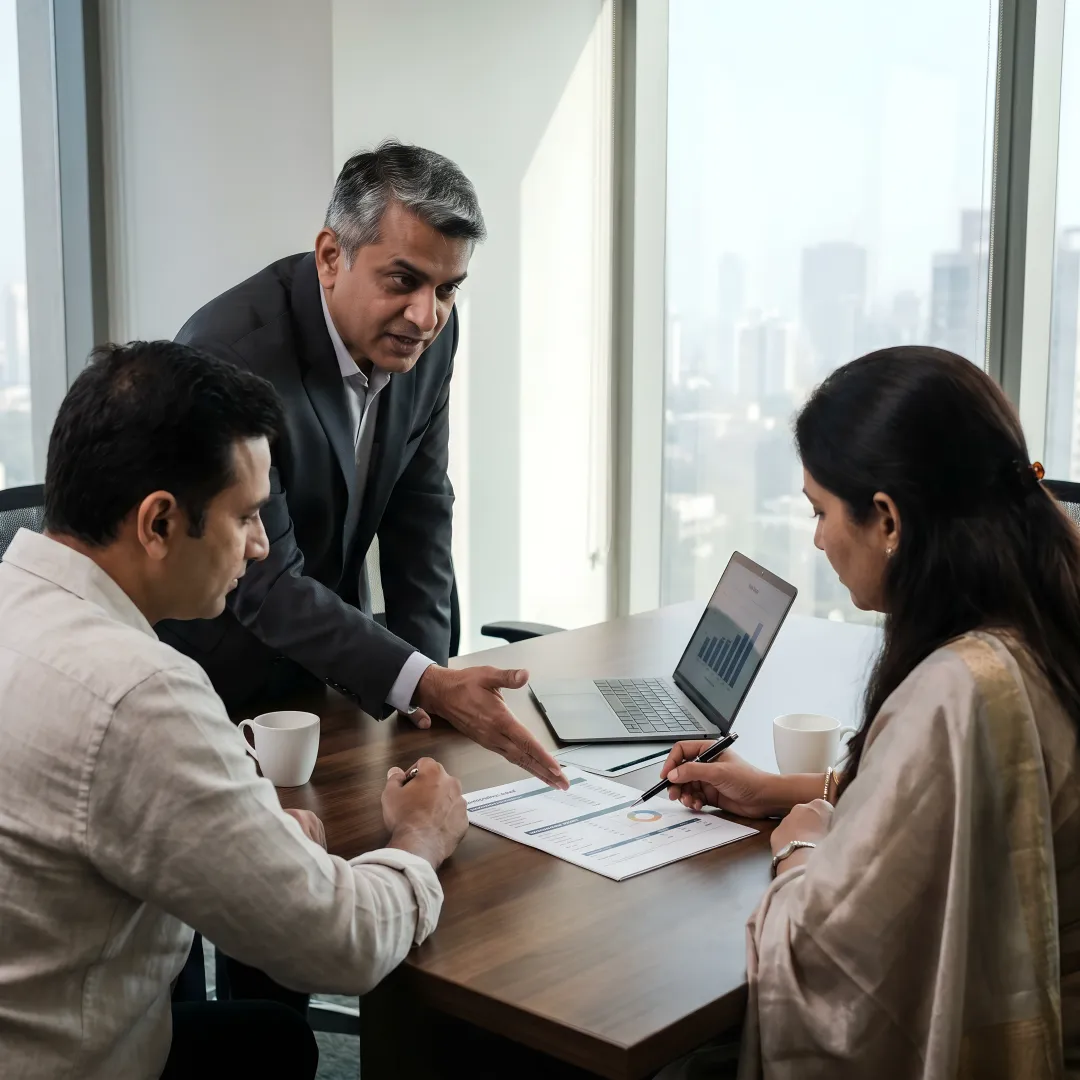 Advisor discussing investment and tax planning with clients