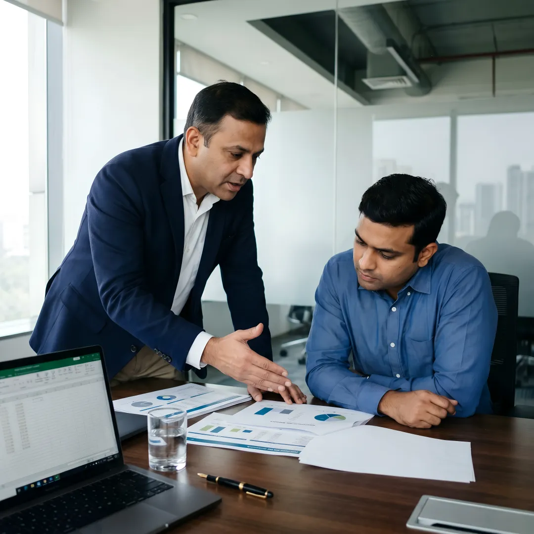 Advisor reviewing cross-border tax documents in India