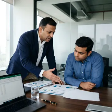 Advisor reviewing cross-border tax documents in India