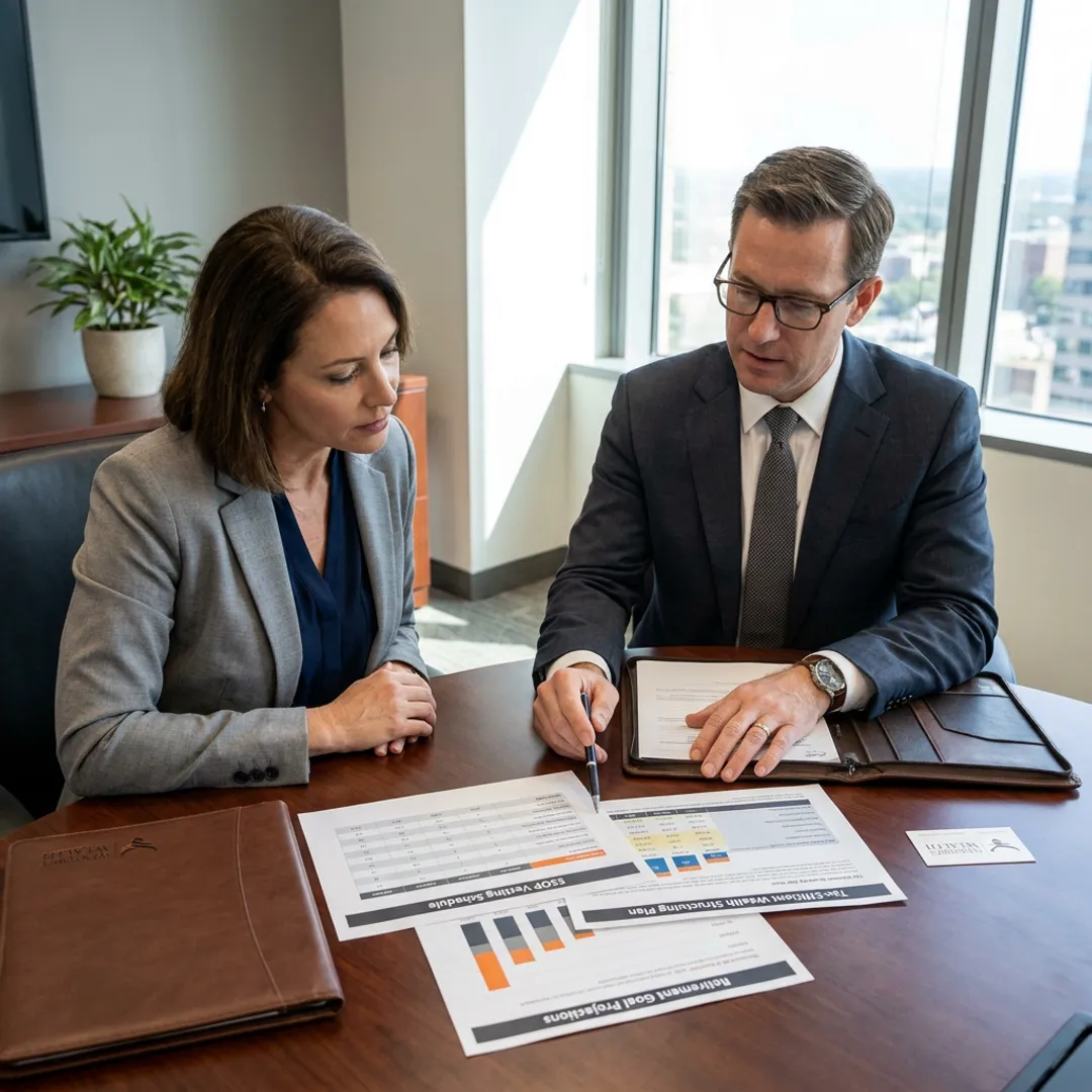 Advisor reviewing executive financial plan
