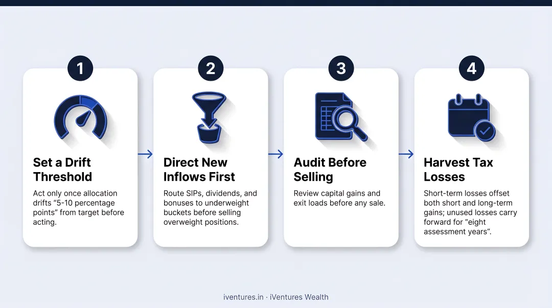 4-step rebalancing process to minimize tax drag for HNIs