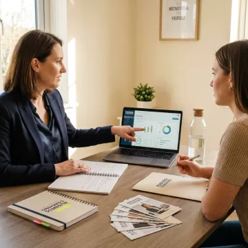 Business coach planning strategy with woman entrepreneur