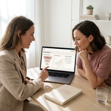 Business coach guiding an e-commerce entrepreneur
