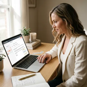 Affiliate marketing email series planning on a laptop
