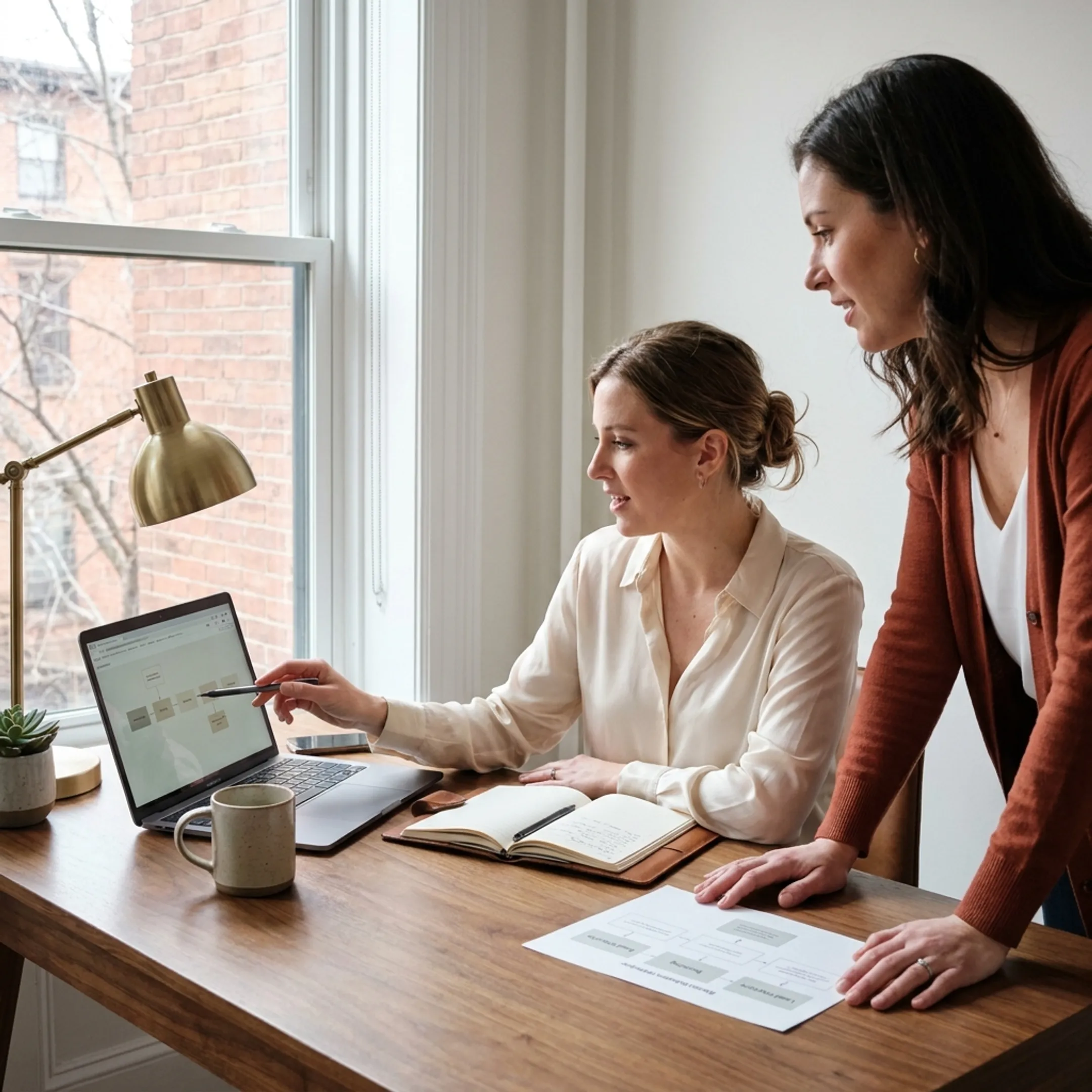 Health coach reviewing a customized marketing automation strategy