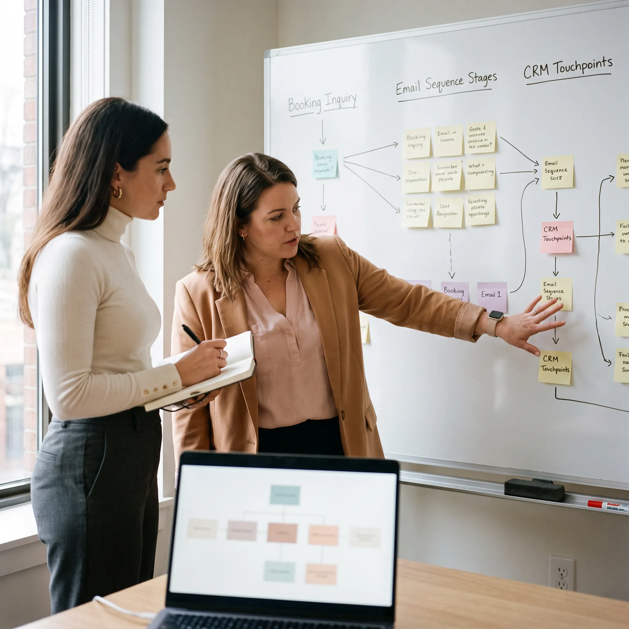 Travel advisor planning an automated email and client nurture strategy
