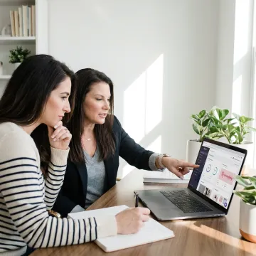 Women entrepreneur receiving one-to-one business coaching