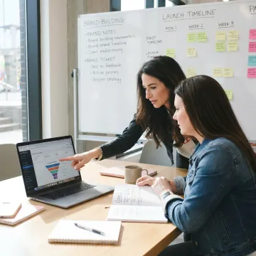 Women entrepreneurs in a business coaching session
