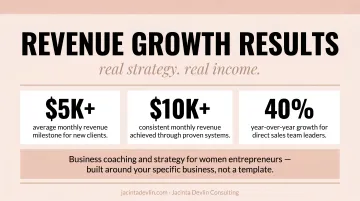 Woman entrepreneur reviewing business revenue growth results on laptop with coach present